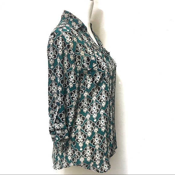 💎 NY&C Damask chiffon button down - Picture 6 of 8